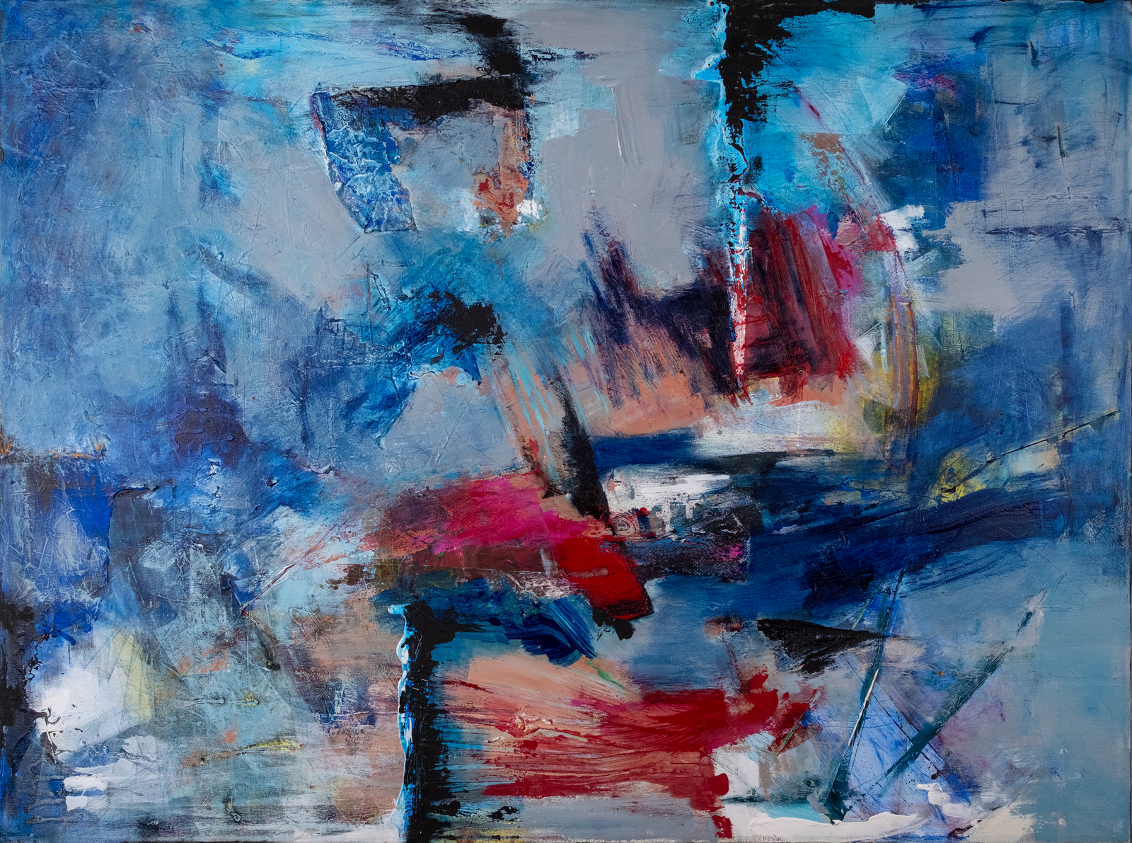 Blue, Red, line and Emotion. Working out the complexity of space and color.