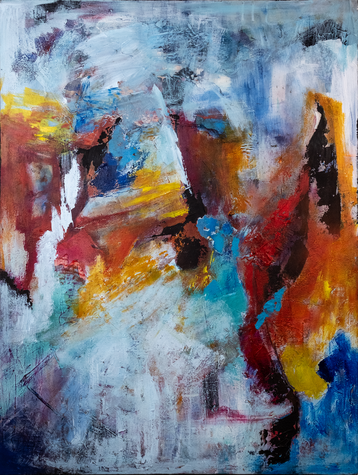 Mapping out with expressive brush strokes the need to connect with art, this piece plays at a want and need to move the viewers and please the art muse with something worth depicting